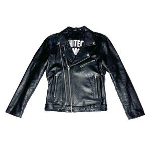 BLK DNM Men's Black Leather Motorcycle Jacket - Size: L "New With Tags"